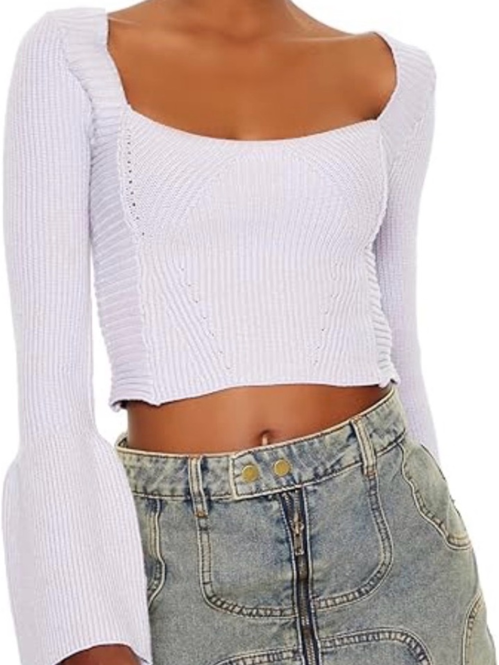 Forever 21 Women's Lilac Sweater Crop Top size M